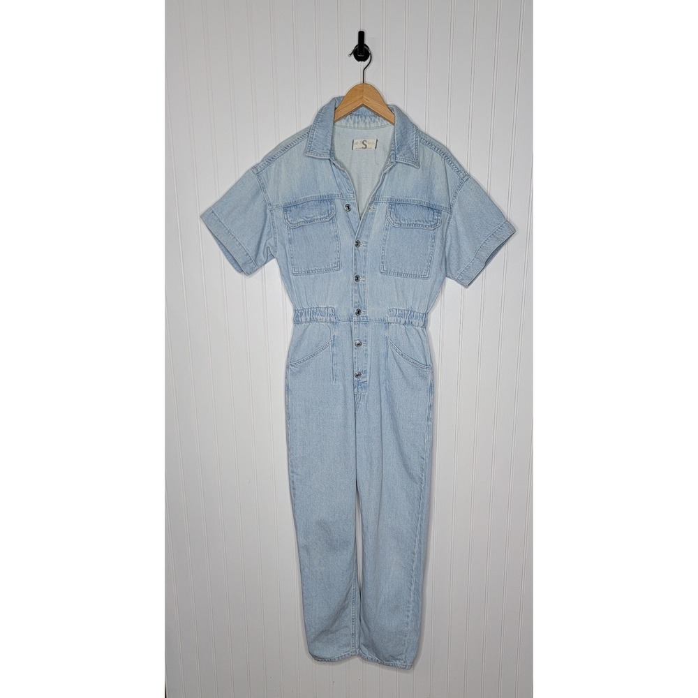 Free‎ People We The Free Marci Jumpsuit Denim Coveralls Women's Size Small